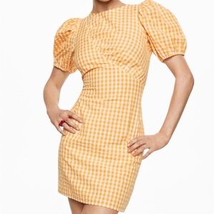 MANGO Women's Gingham Check Dress In Yellow